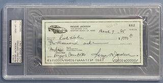 Reggie Jackson Autographed Check PSA GEM MT 10