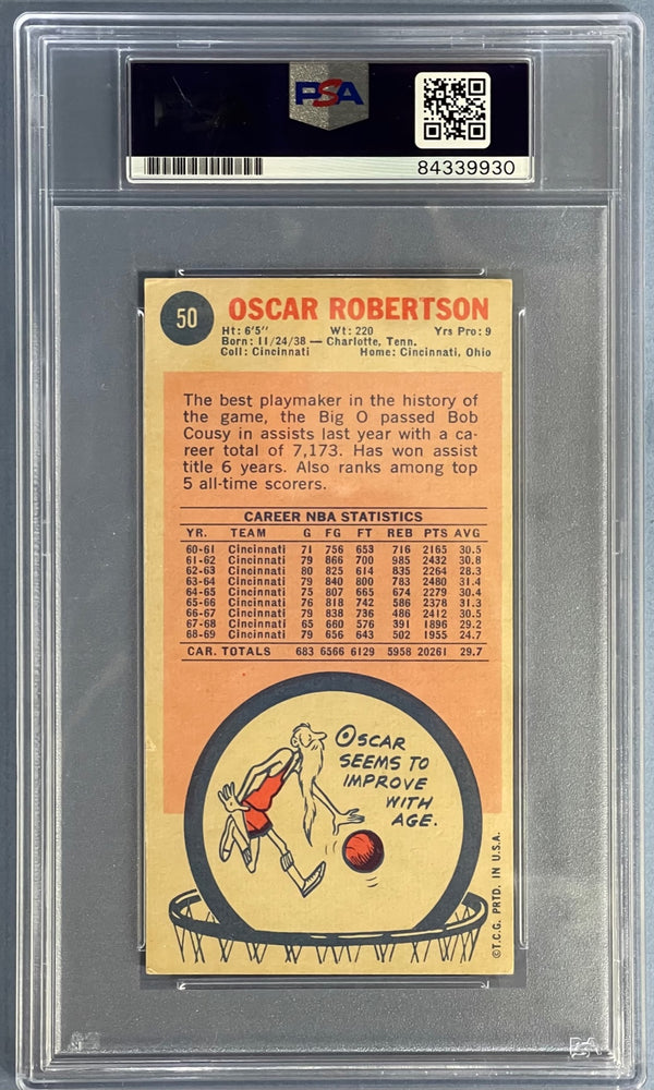 Oscar Robertson 1969-70 Topps Autographed Card (PSA)