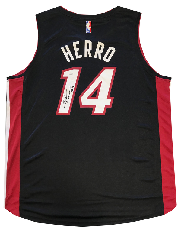 Tyler Herro Autographed Black Licensed Miami Heat Jersey (JSA)