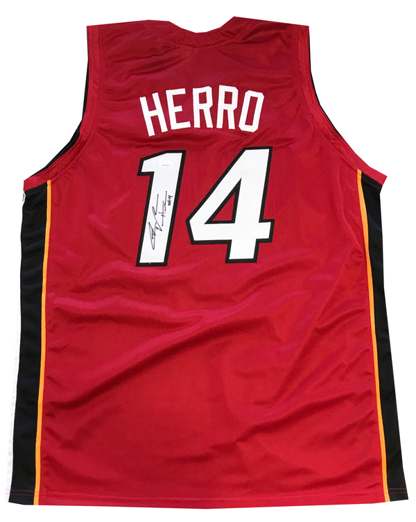 Tyler Herro Autographed Red Miami Heat Custom Jersey (JSA)