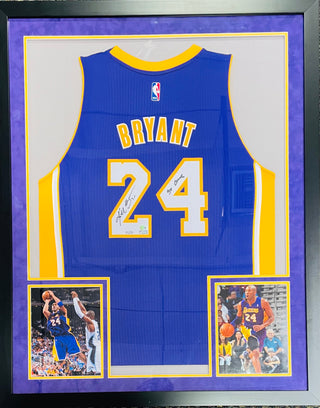 Kobe Bryant "5x Champs" Autographed Framed Los Angeles Lakers Jersey (Panini)