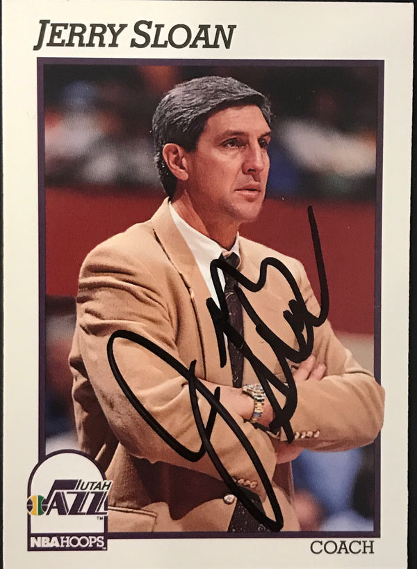 Jerry Sloan Autographed 1991-92 NBA Hoops Card (JSA)