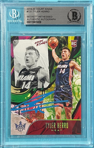 Tyler Herro Autographed 2019-20 Panini Court Kings Rookie Card #131 (Beckett)