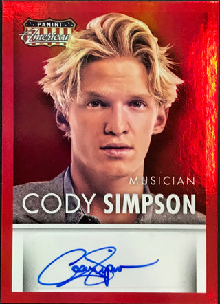 Cody Simpson Autographed 2015 Panini Americana Card