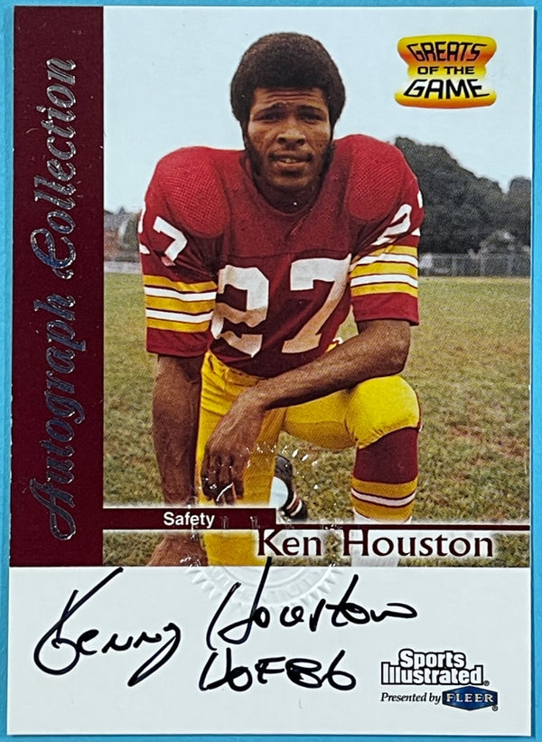 Ken Houston Autographed 1999 Sports Illustrated Fleer Greats of the Game Football Card