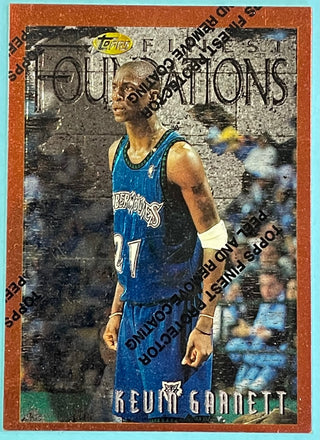 Kevin Garnett 1997-98 Topps Finest Foundations Card With Coating #205