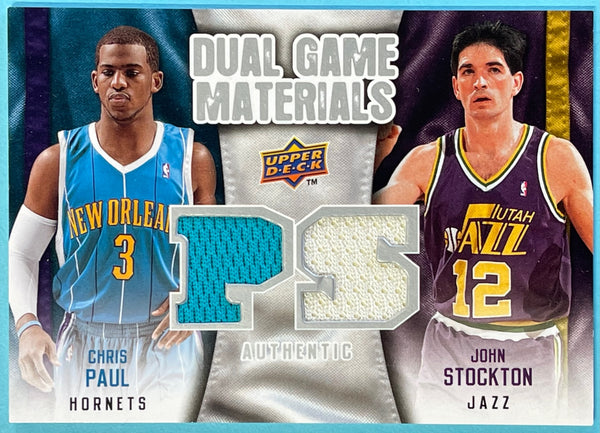 Chris Paul John Stockton 2009-10 Upper Deck Dual Game Materials Card