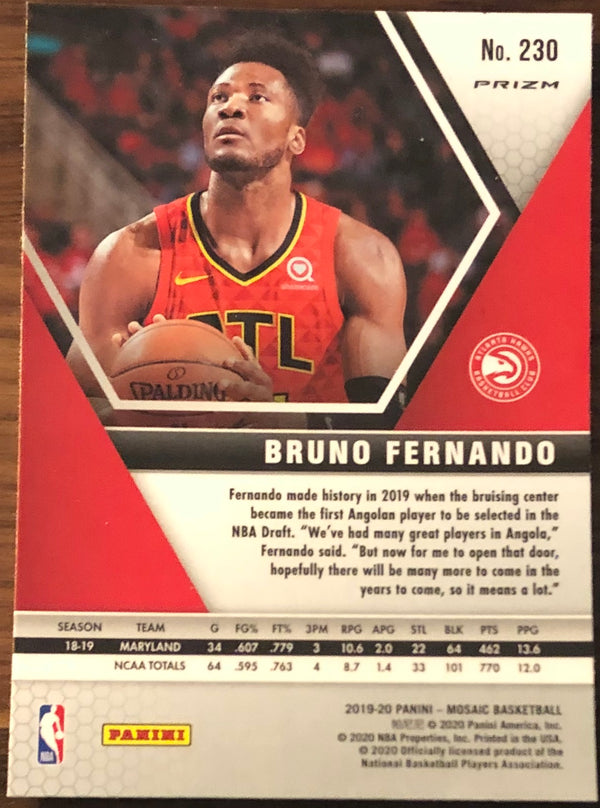 Bruno Fernando 2019-20 Panini Mosaic Rookie Green Prizm Card