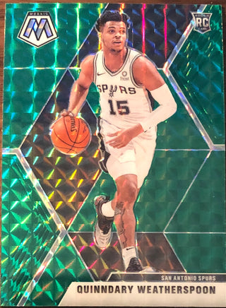 Quinndary Weatherspoon 2019-20 Panini Mosaic Rookie Green Prizm Card