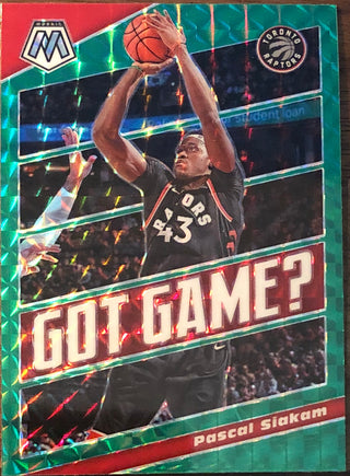 Pascal Siakam 2019-20 Panini Mosaic Green Prizm Got Game? Insert Card