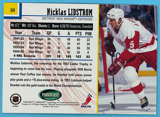 Nicklas Lidstrom Autographed 1995-96 Parkhurst International Card #64