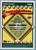 Harmon Killebrew 2004 Topps All Time Fan Favorites Game Worn Jersey Card