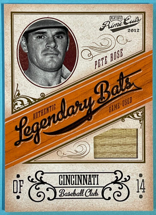 Pete Rose 2012 Panini Playoff Prime Cuts Game-Used Bat Card #30/99