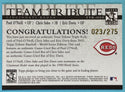 Paul O'Neill Chris Sabo Eric Davis 2003 Topps Team Tribute Card #023/275