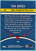 Tom Brady 2006 Topps Hobby Masters #HM3 Patriots Football Insert Card