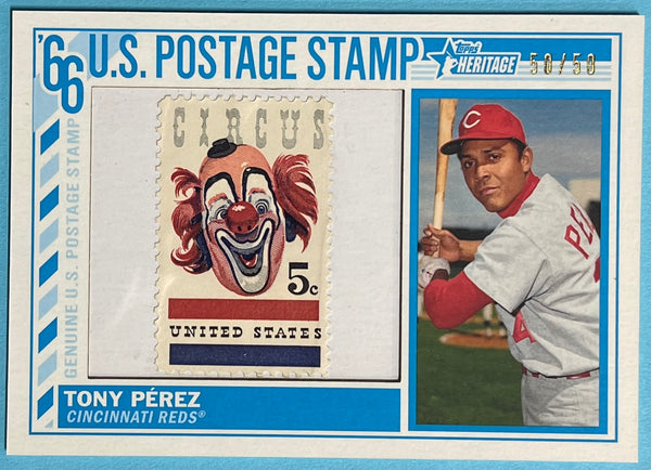 Tony Perez 2015 Topps Heritage Postage Stamp Card #50/50