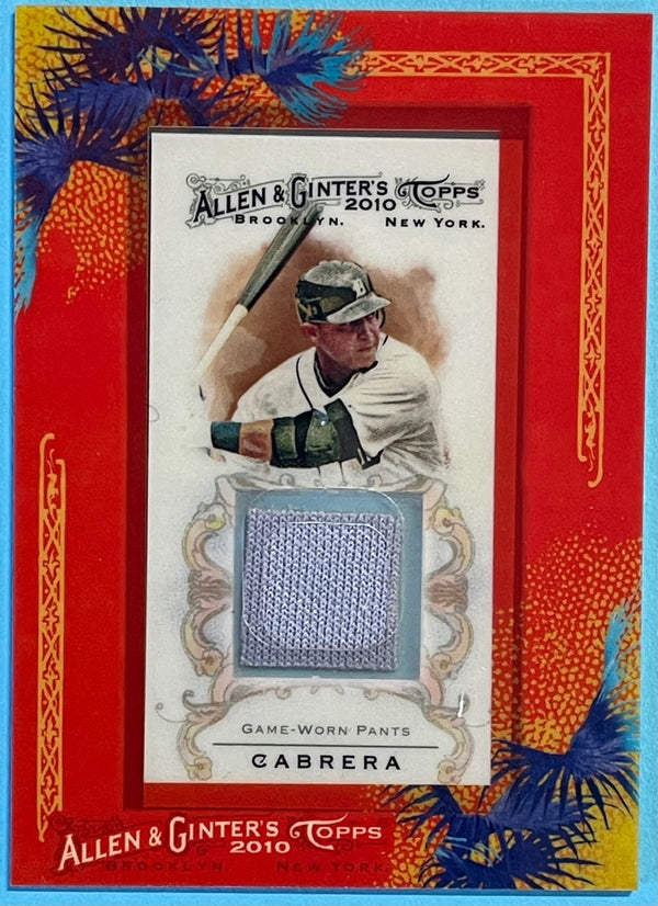 Miguel Cabrera 2010 Topps Allen & Ginter Game-Worn Pants Card