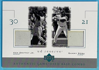 Ken Griffey Jr & Sammy Sosa 2001 Upper Deck Reserve Game Used Jersey Card B-GS