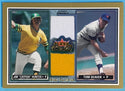 Jim Catfish Hunter & Tom Seaver 2002 Fleer Game Used Jersey Card