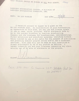 Gil Gerard Autographed Contract (JSA)