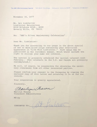 Marilyn Sharon Autographed Contract (JSA)