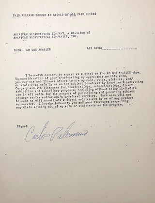 Carlos Palomino Autographed Contract (JSA)