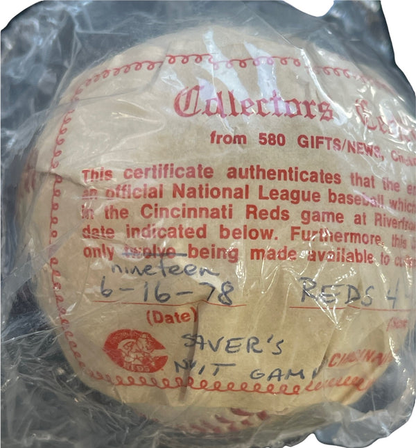 Tom Seaver No Hitter Game Used Baseball June 16 1978