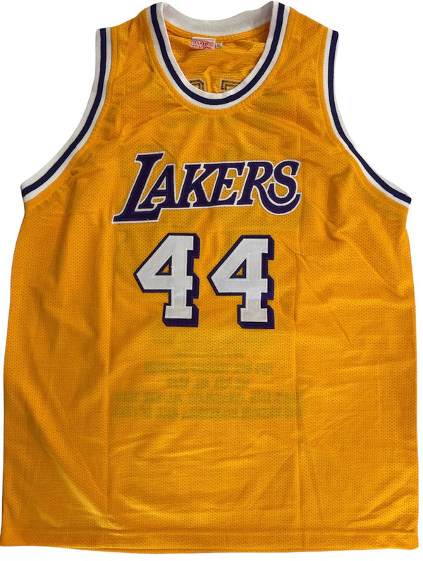 Jerry West Autographed Los Angeles Lakers Custom Jersey (JSA)