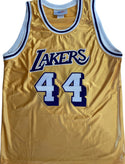 Jerry West Autographed Los Angeles Lakers Custom Gold Jersey (JSA)