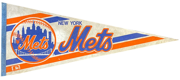 1980's New York Mets White Pennant Banner