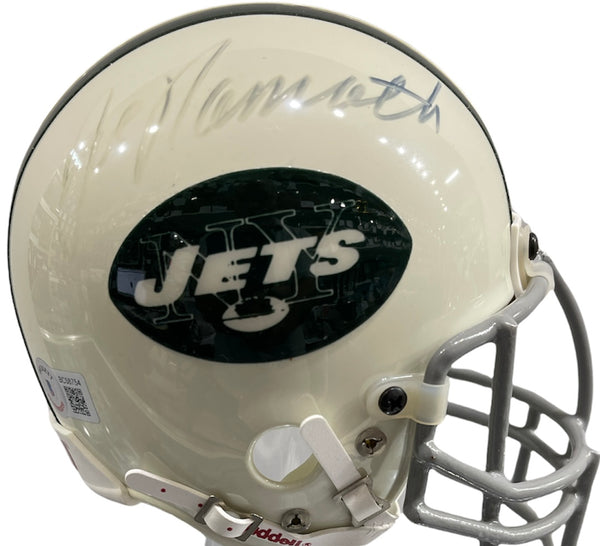 Joe Namath Autographed New York Jets Mini Helmet (Beckett)