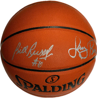 Bill Russell & Larry Bird Signed Autographed Indoor Outdoor Basketball (PSA)