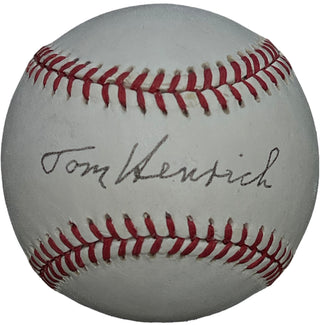 Tom Henrich Autographed Official American League Baseball (JSA)