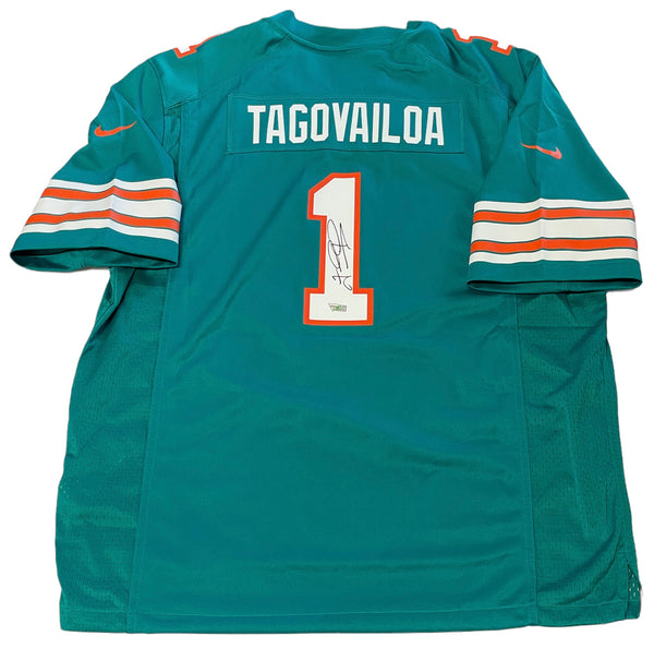 Tua Tagovailoa Autographed Dolphins Throwback Jersey (Fanatics)