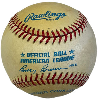 Mickey Mantle Autographed Official American League Bobby Brown Baseball (JSA)