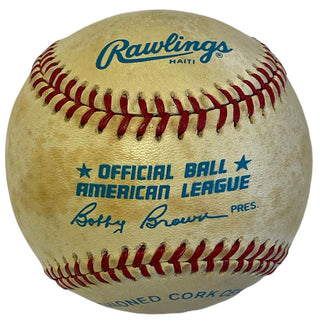 Mickey Mantle Autographed Official American League Bobby Brown Baseball (JSA)