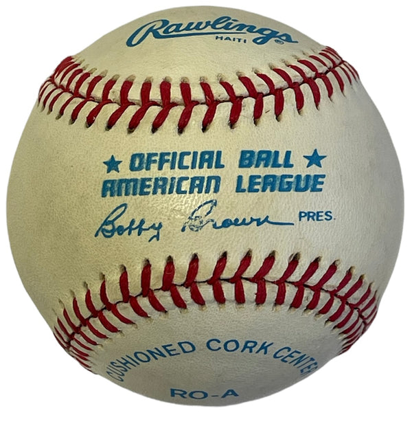 Joe DiMaggio Autographed Official American League Bobby Brown Baseball (JSA)