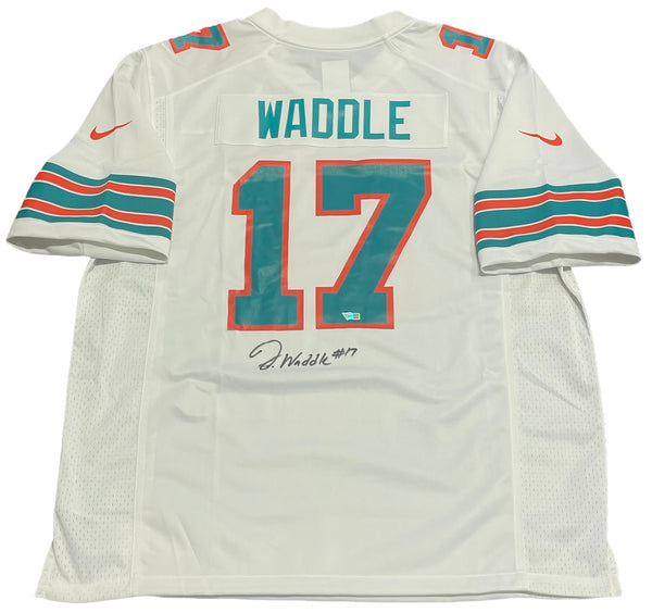 Jaylen Waddle Autographed Dolphins White Jersey (Fanatics)