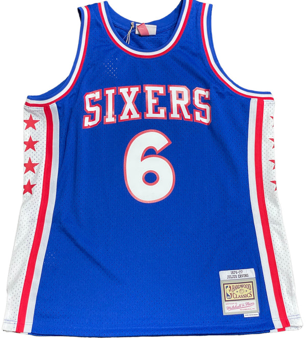 Julius Erving "HOF 93" Autographed Philadelphia 76ers Mitchell & Ness Blue Jersey (Beckett)