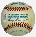 Mickey Mantle Autographed Official American League Bobby Brown Baseball (JSA)