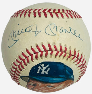 Mickey Mantle Autographed Hand Painted Portrait Baseball (JSA)