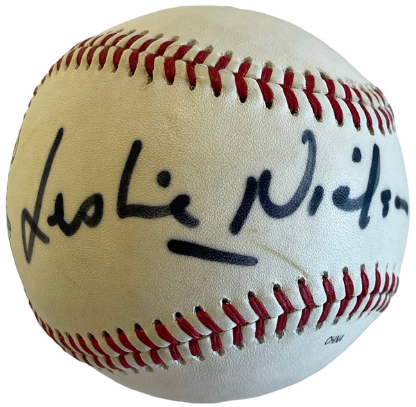 Leslie Nielsen Canadian Actor & Comedian Airplane & Naked Gun Signed Baseball (Beckett)