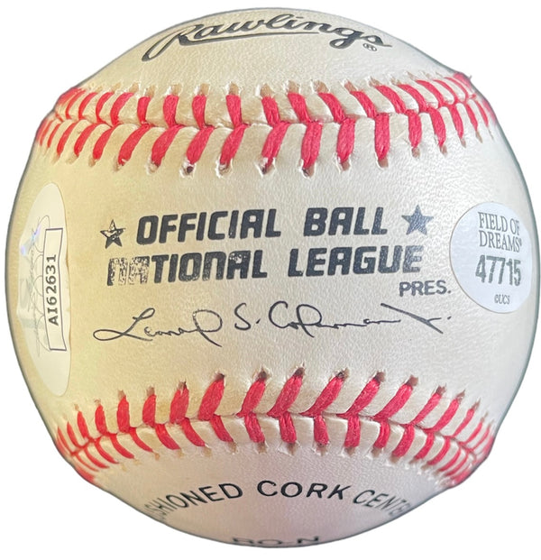 Ernie Banks Autographed Official National League Baseball (JSA)