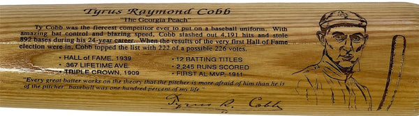 Ty Cobb unsigned Where It All Began Commemorative Bat MLB #190/250