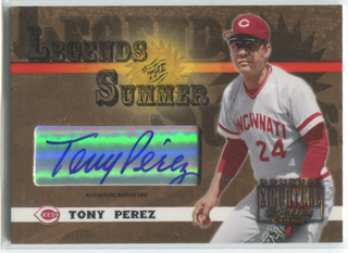 2003 Donruss Signature Series Legends Of The Summer#LS-39 Tony Perez Auto Card