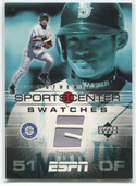 2005 Upper Deck Sportscenter Authentic Swatches #GU-IS Ichiro Suzuki Card