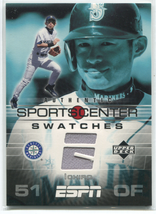 2005 Upper Deck Sportscenter Authentic Swatches #GU-IS Ichiro Suzuki Card