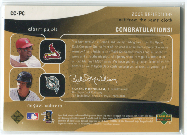 2005 Upper Deck Reflections #155/255 Albert Pujols & Miguel Cabrera