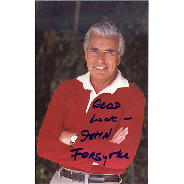 John Forsythe Autograph/Signed 3x5 postcard