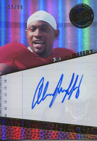 Alshon Jeffery Autographed 2012 Press Pass Making The Cut Rookie Card